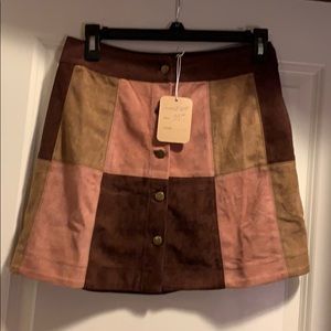 Suede-style High waisted skirt NWT